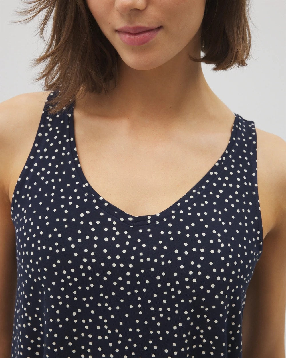 DOT OBSESSED NAVY - Printed V-Neck Pajama Tank | Soma