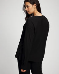 BLACK - Ultrasoft Fleece V-Neck Sweatshirt | Soma