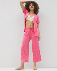 CAMELLIA ROSE - Solid Piped Crop Pajama Pant | Soma