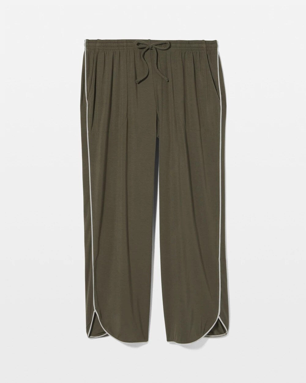 GRAPE LEAF - Solid Piped Crop Pajama Pant | Soma