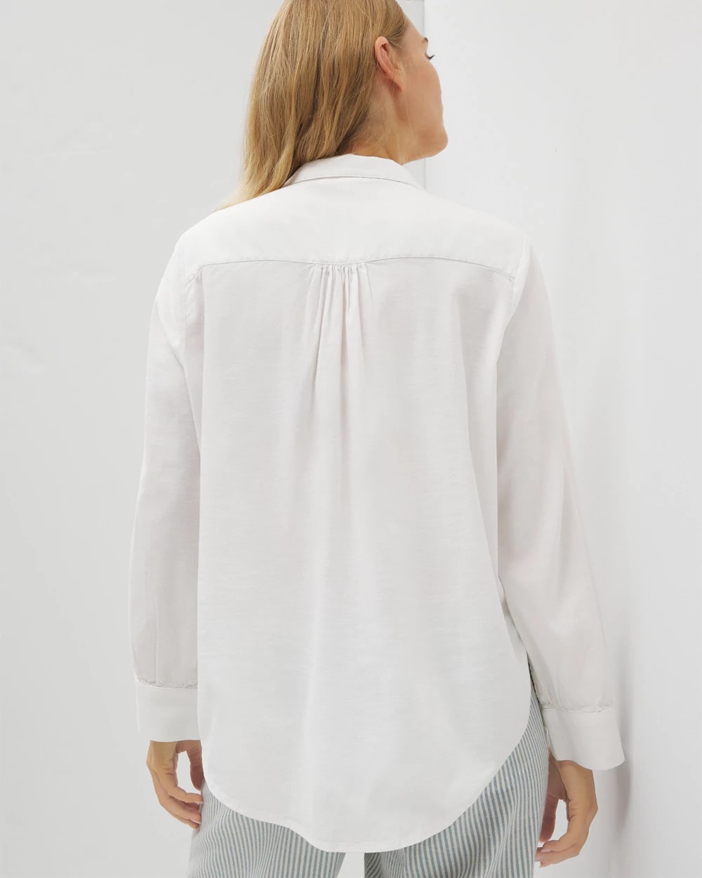 OPTIC WHITE - Beach Cotton Long Sleeve Button-Up | Soma