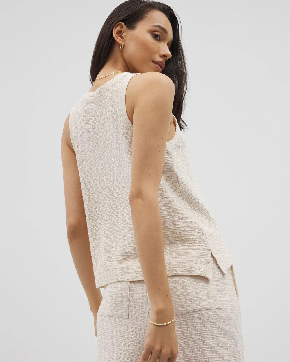 PARCHMENT - Crinkle Knit Tank Top | Soma