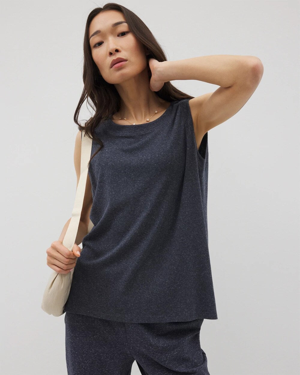 HEATHER ECLIPSE - Rib Knit Sleeveless Top | Soma