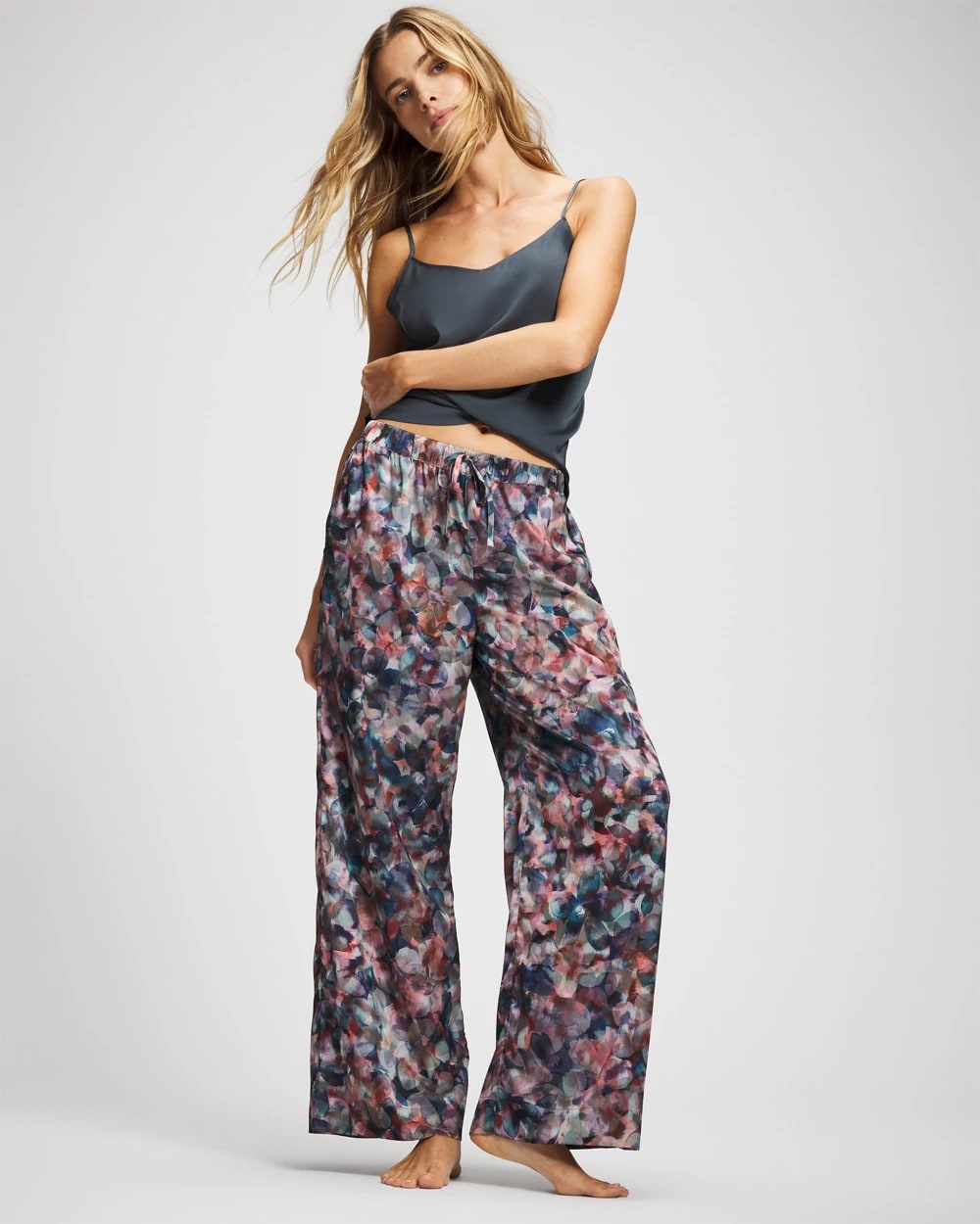 PETAL MOSAIC PETROL - Piped Pajama Pant | Soma