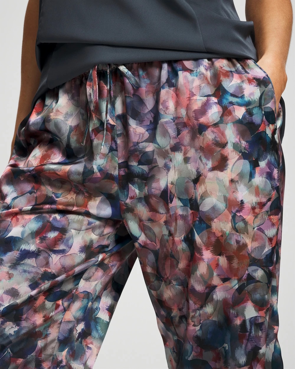 PETAL MOSAIC PETROL - Piped Pajama Pant | Soma
