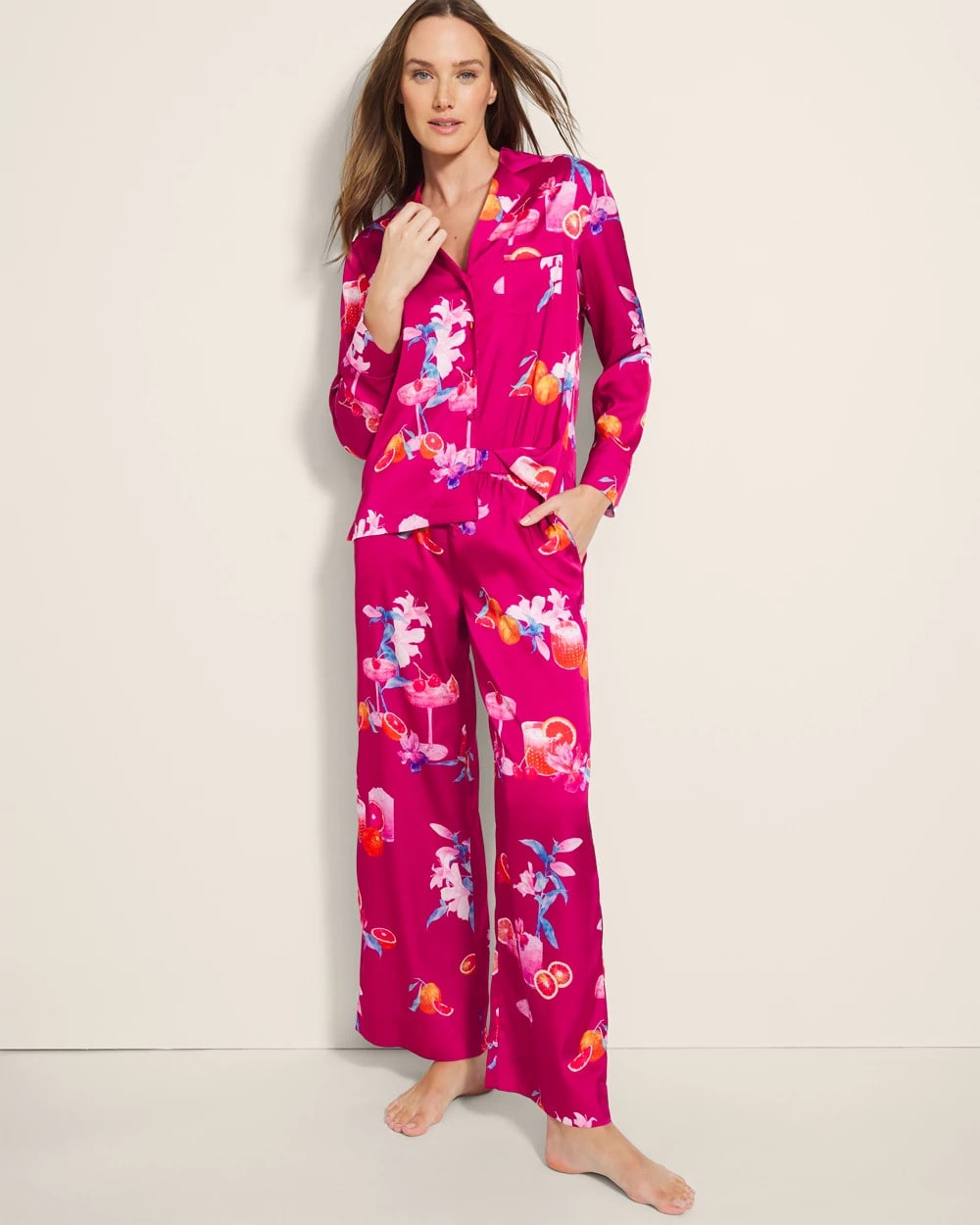 ORANGE YOU GLAD PINK COSM - Piped Pajama Pant | Soma