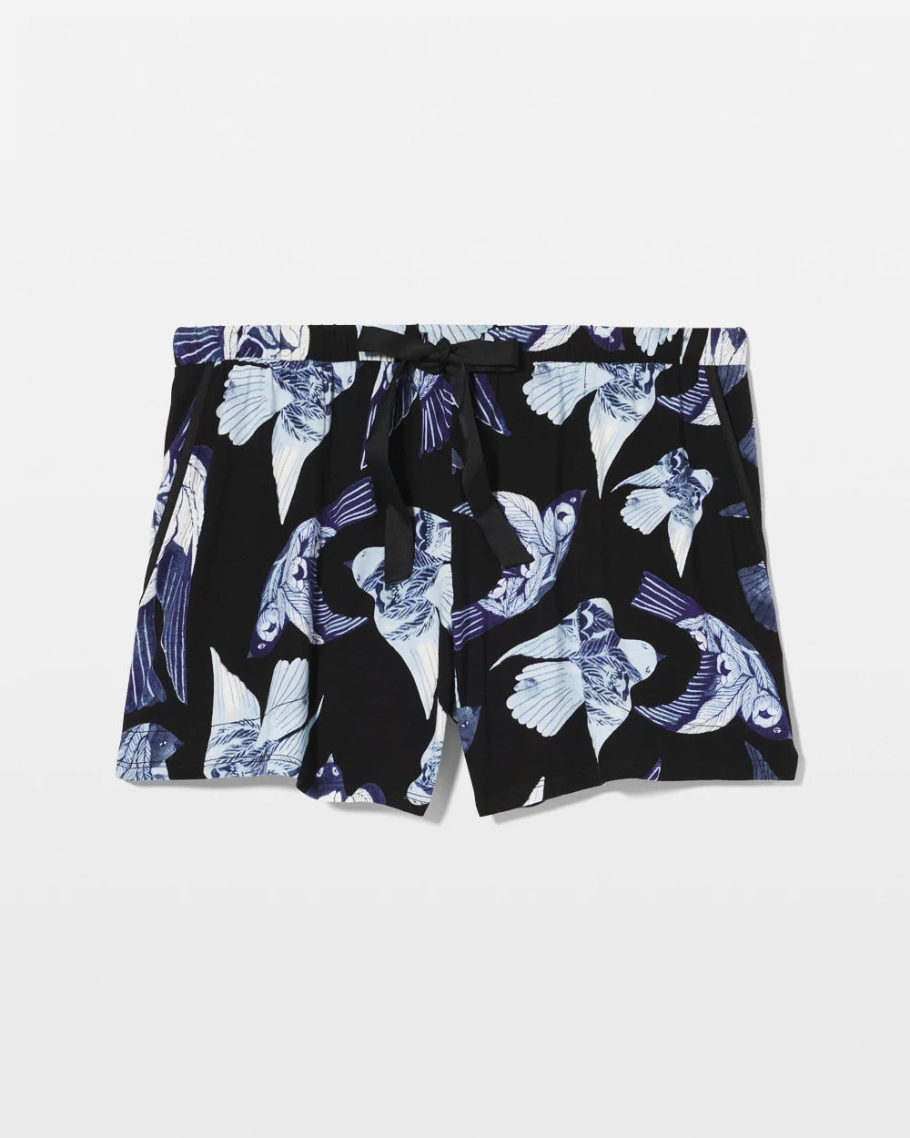 WHIMSICAL WINGS BLK MID - Satin Trim Pajama Short | Soma