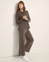 HEATHER COCOA - Button-Up Sweater | Soma