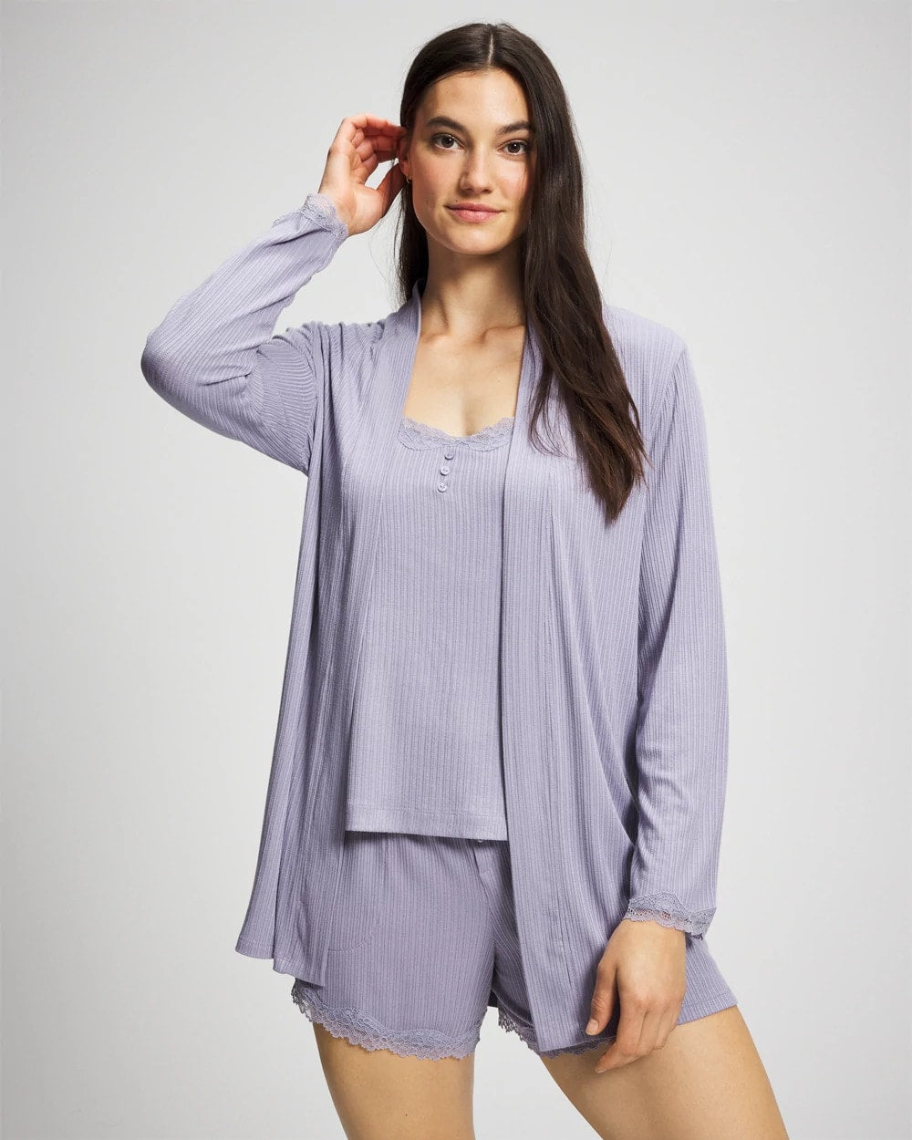 LAVENDER CLOUD - Pointelle Pajama Cardi | Soma