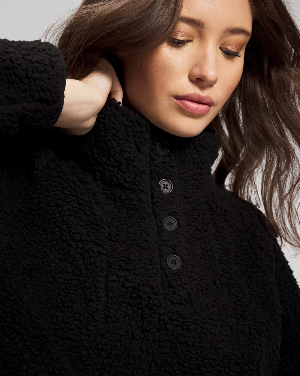 BLACK - Sherpa Pullover | Soma