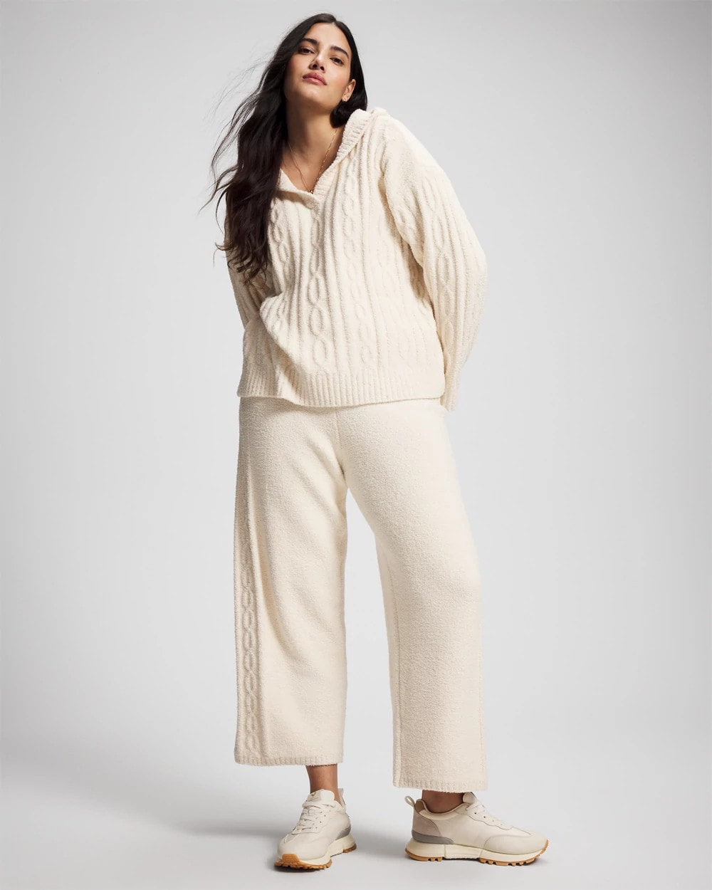 PARCHMENT - Cable Knit Plush Ankle Pant | Soma