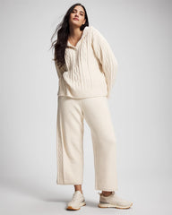 PARCHMENT - Cable Knit Plush Ankle Pant | Soma