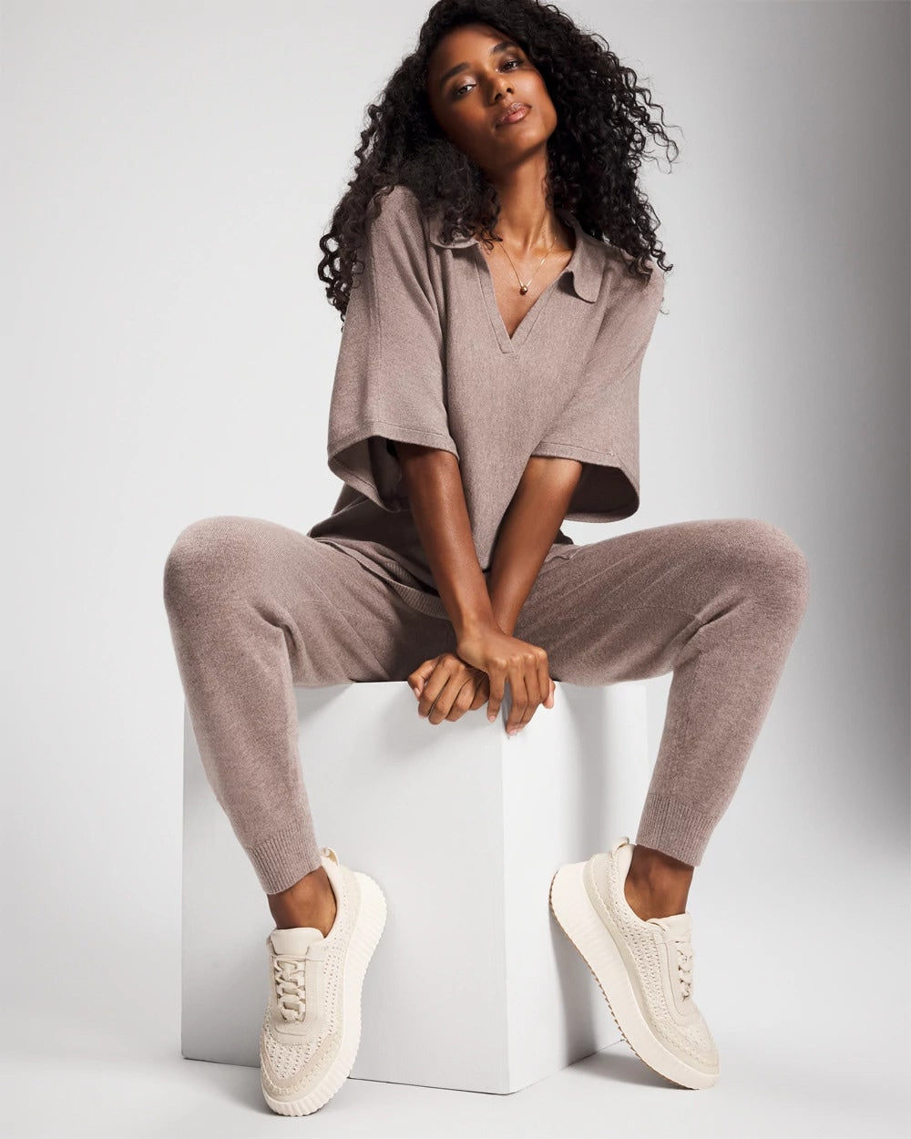 HEATHER FAWN - Premier Knit Sweater Jogger | Soma