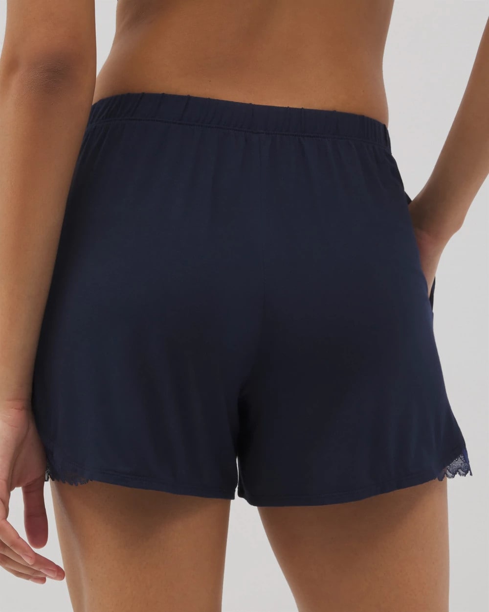 NIGHTFALL NAVY - Lace Trim Pajama Shorts | Soma