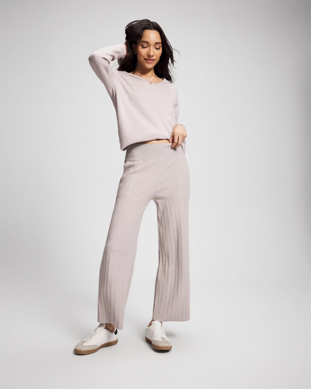 GRAY GLASS - Premier Knit Rib Straight Leg Pant | Soma
