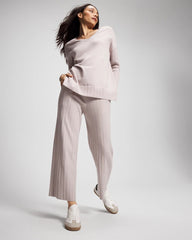 GRAY GLASS - Premier Knit Rib Straight Leg Pant | Soma