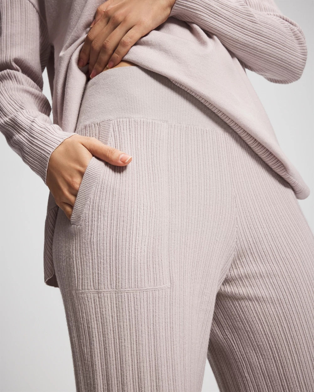 GRAY GLASS - Premier Knit Rib Straight Leg Pant | Soma