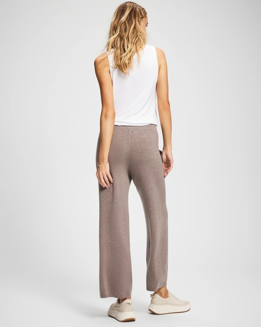 HEATHER FAWN - Premier Knit Sweater Wide Leg Pant | Soma