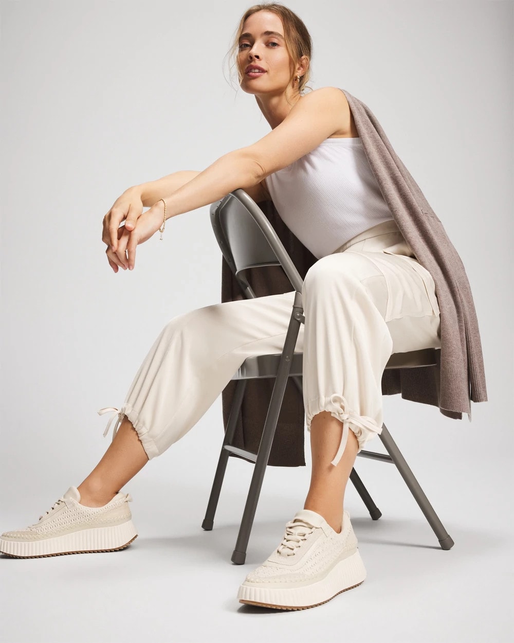 PARCHMENT - Satin Relaxed Cargo Pant | Soma