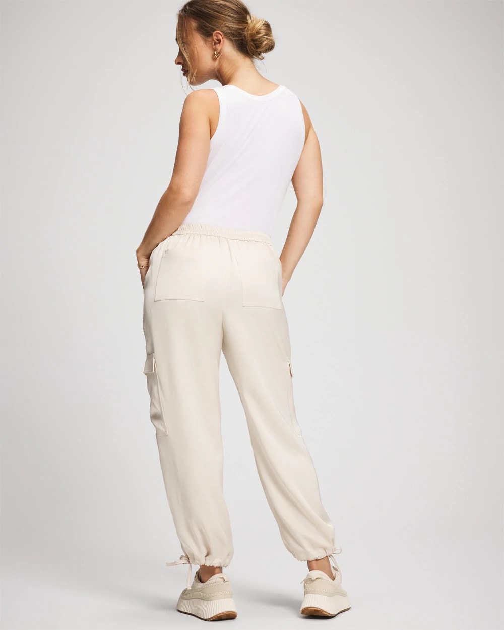 PARCHMENT - Satin Relaxed Cargo Pant | Soma