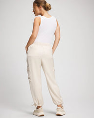 PARCHMENT - Satin Relaxed Cargo Pant | Soma