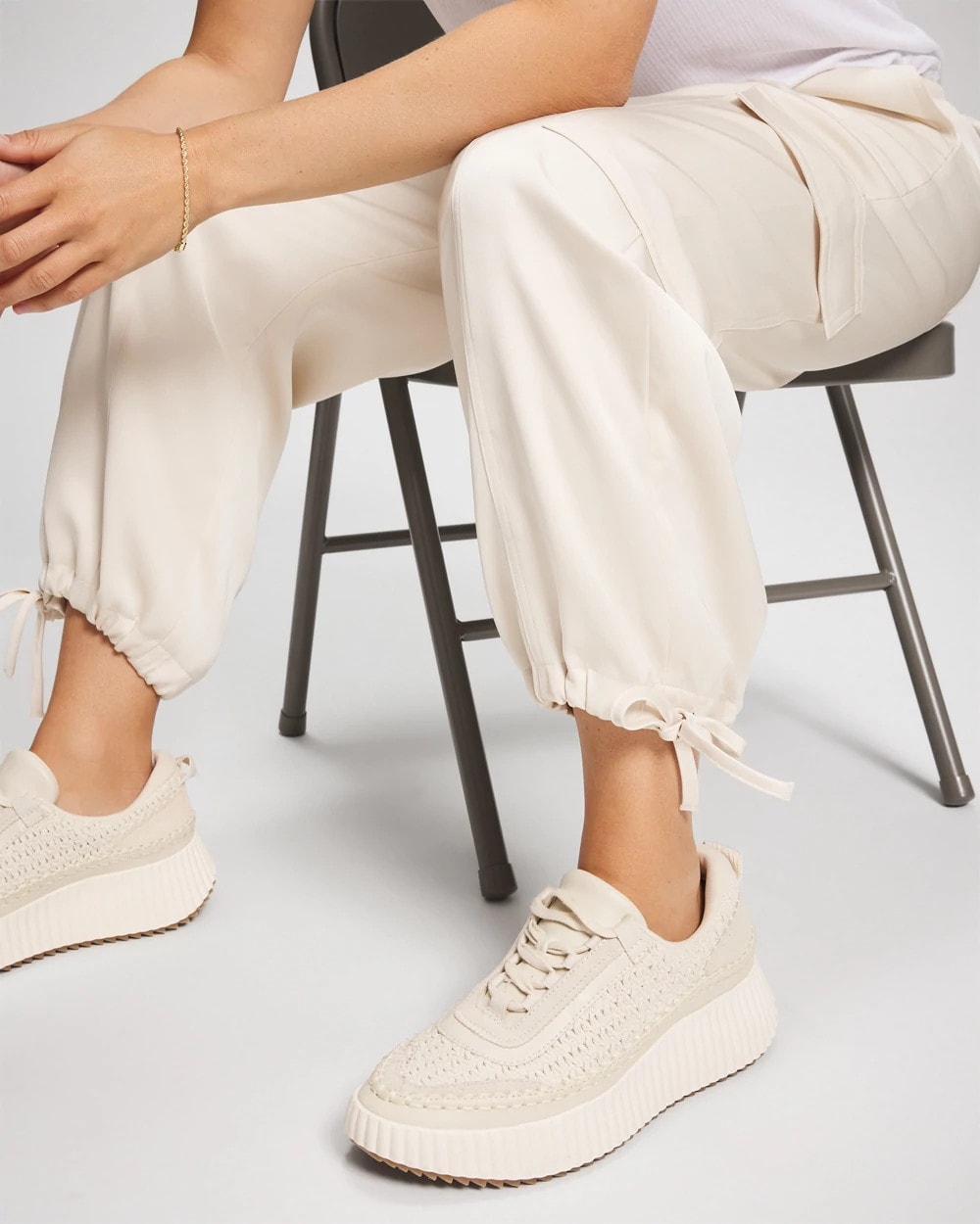 PARCHMENT - Satin Relaxed Cargo Pant | Soma