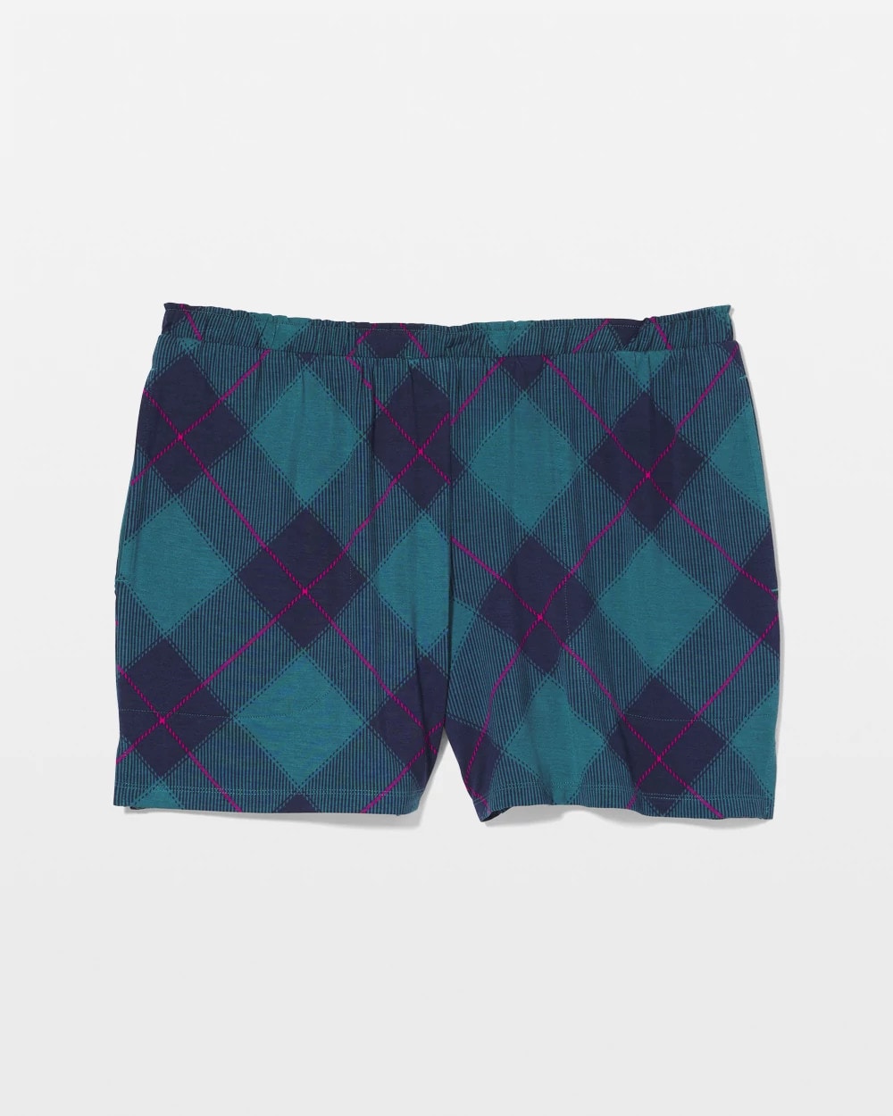 BUNDLE UP PLAID BIAS TEAL - Pajama Shorts | Soma