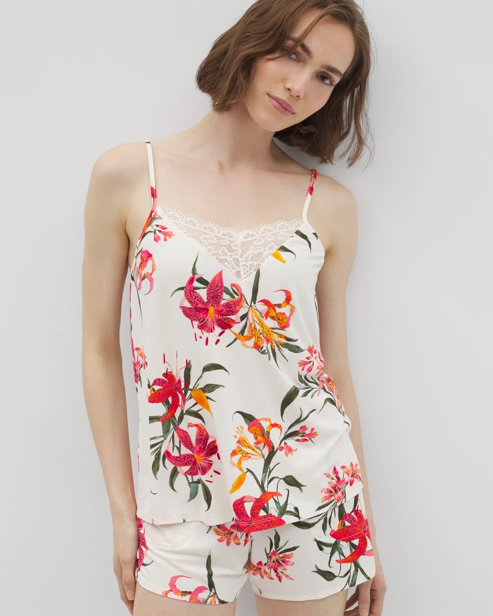 LE TIGRE FLORA CHAMPAGNE - Lace Trim Pajama Cami | Soma