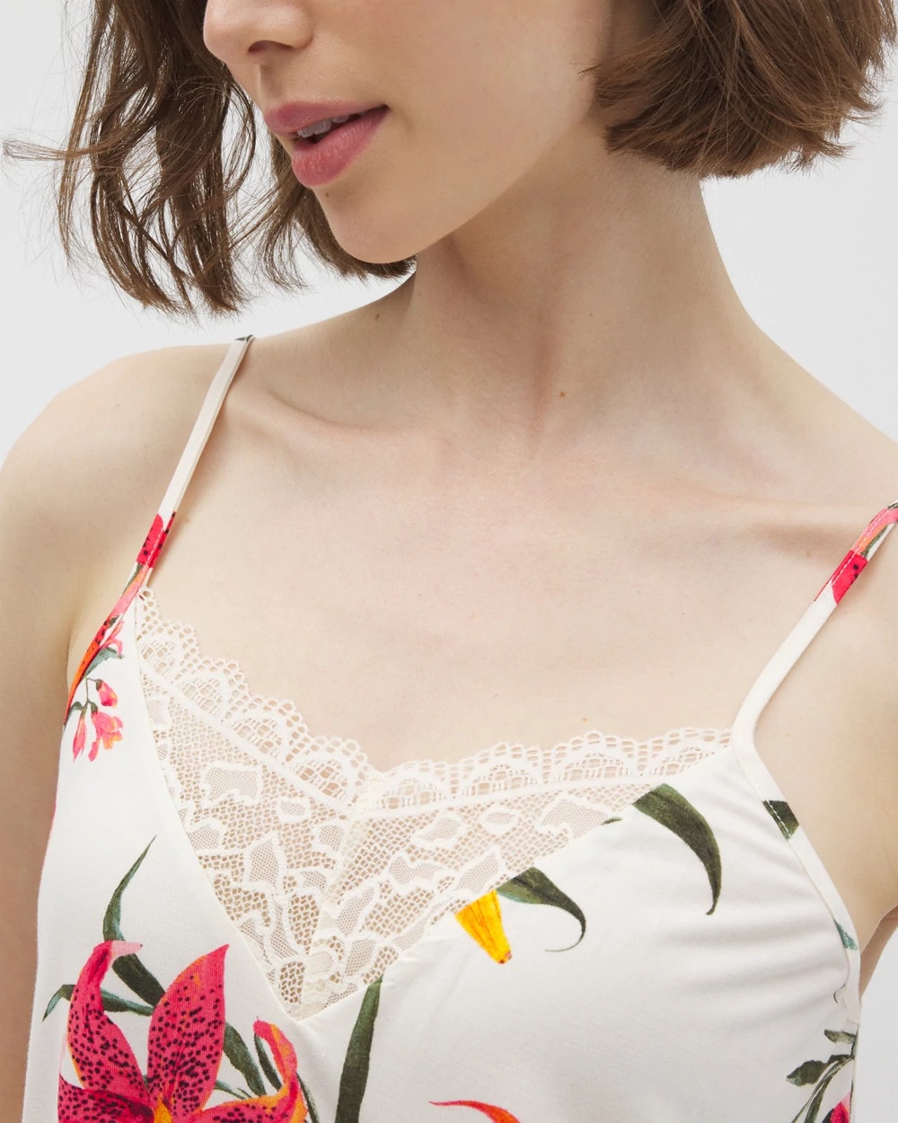 LE TIGRE FLORA CHAMPAGNE - Lace Trim Pajama Cami | Soma