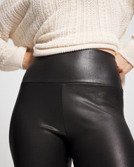 BLACK - High Waist Faux Leather Legging | Soma