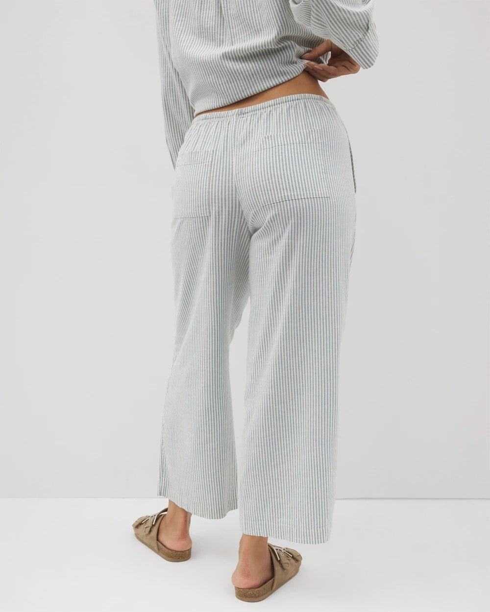 BLUE HEAVEN STRIPE - Beach Cotton Crop Pant | Soma