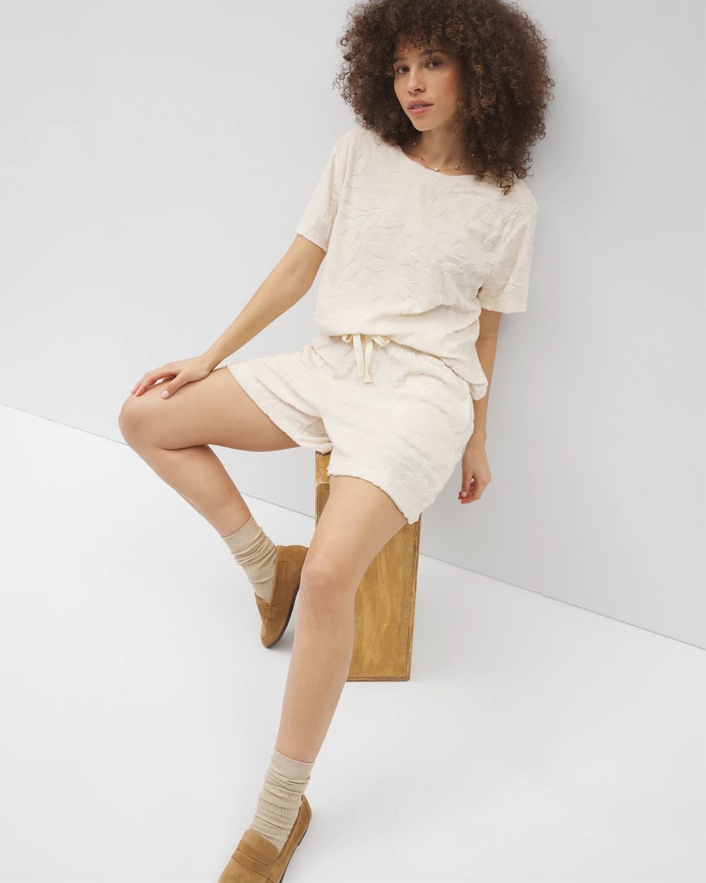 PARCHMENT - Jacquard Terry 5 Inch Short | Soma