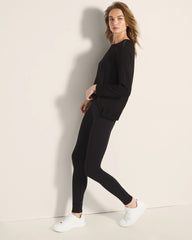 BLACK - High-Rise Fleece Legging | Soma