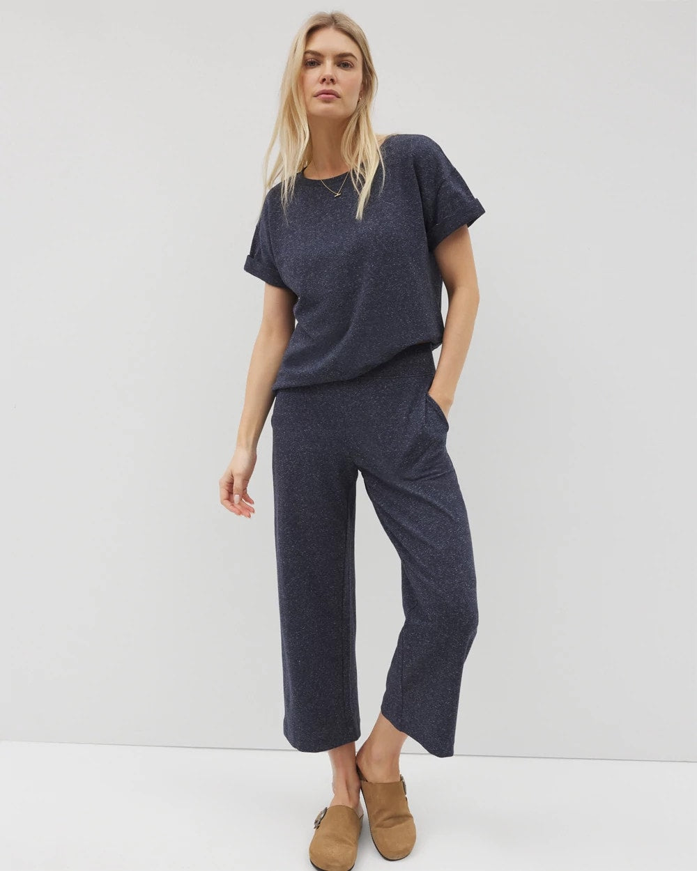 HEATHER ECLIPSE - Wide Leg Crop Pant | Soma