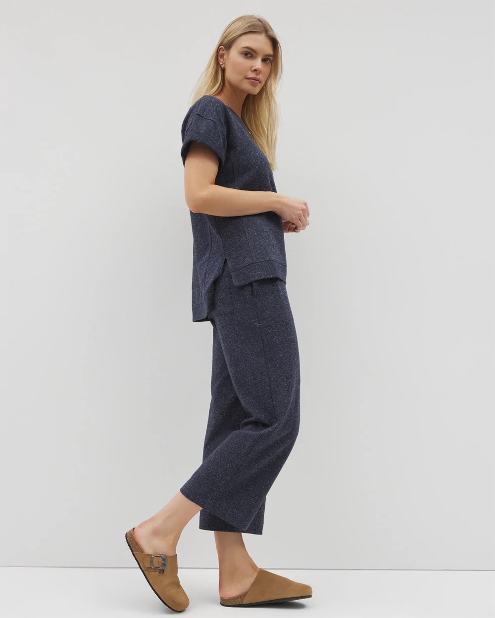 HEATHER ECLIPSE - Wide Leg Crop Pant | Soma