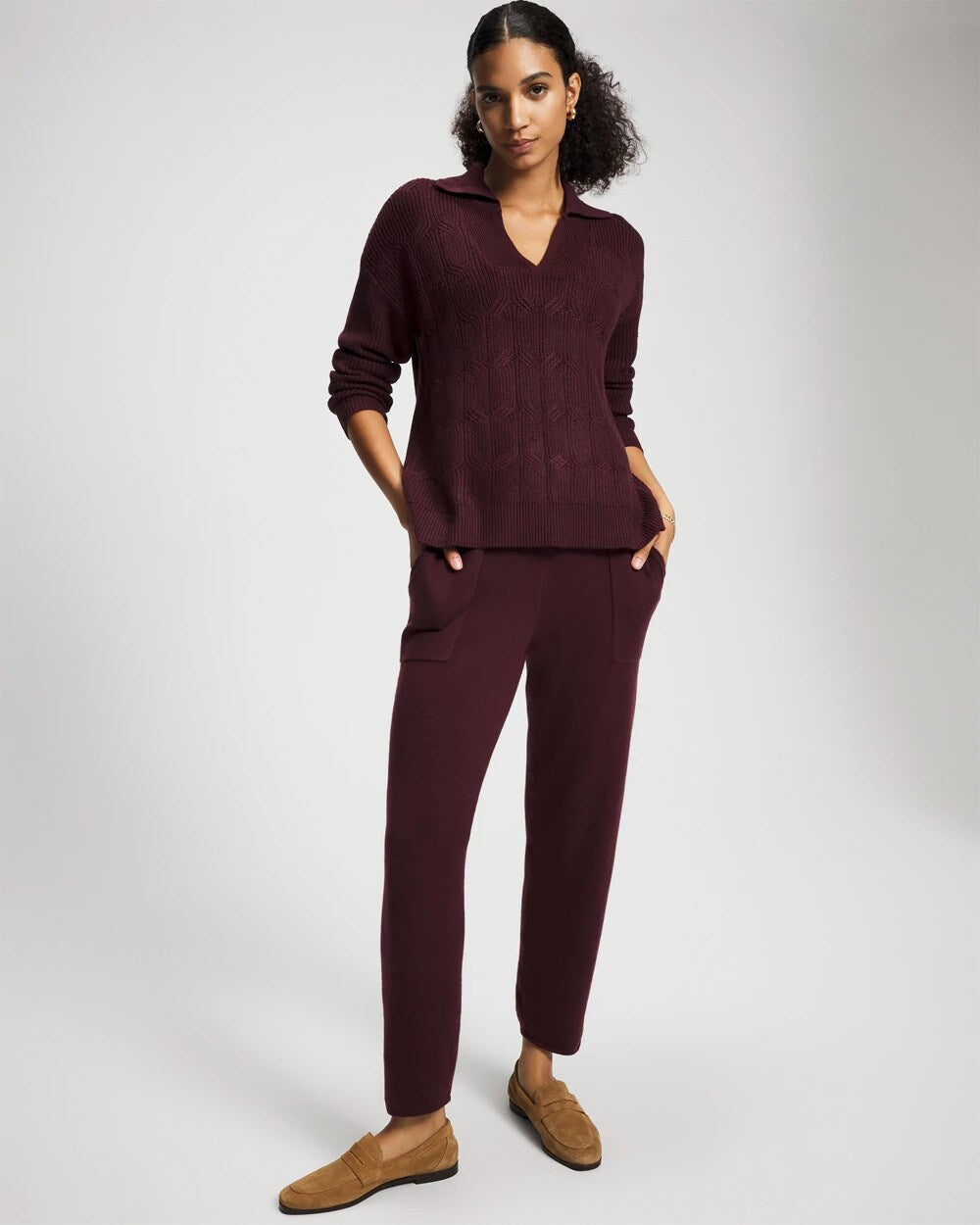 MERLOT - Premier Knit Straight Leg Ankle Pant | Soma