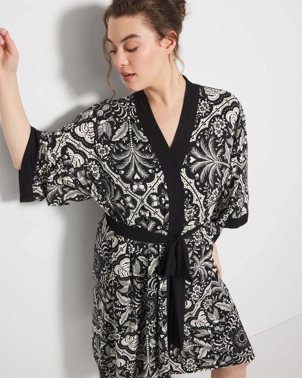 AMAZONIA TILE BLACK - Short Robe | Soma