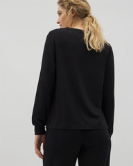 BLACK - Long-Sleeve V-Neck Pajama Top | Soma