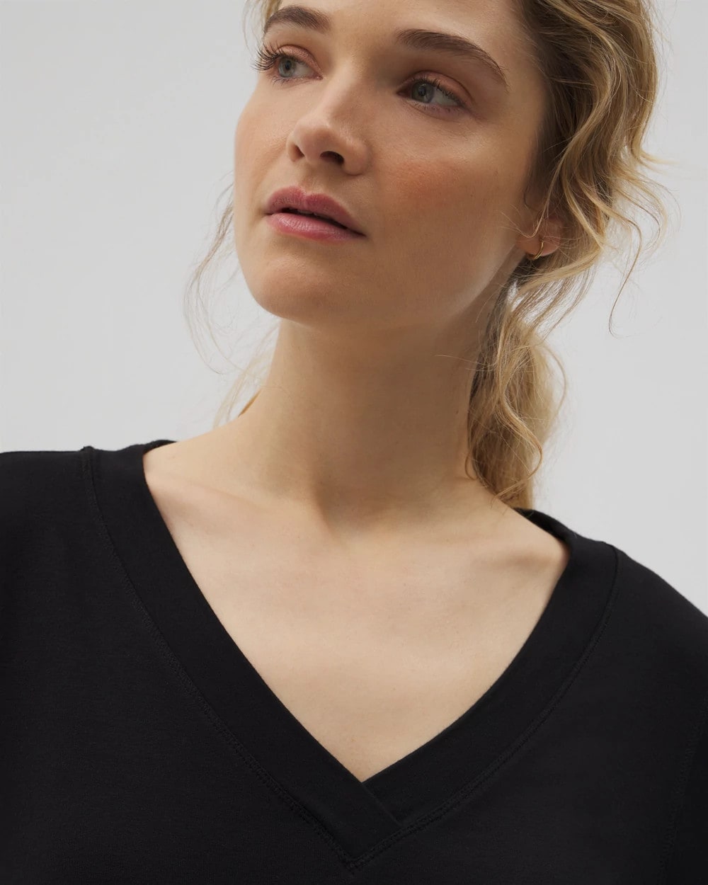BLACK - Long-Sleeve V-Neck Pajama Top | Soma