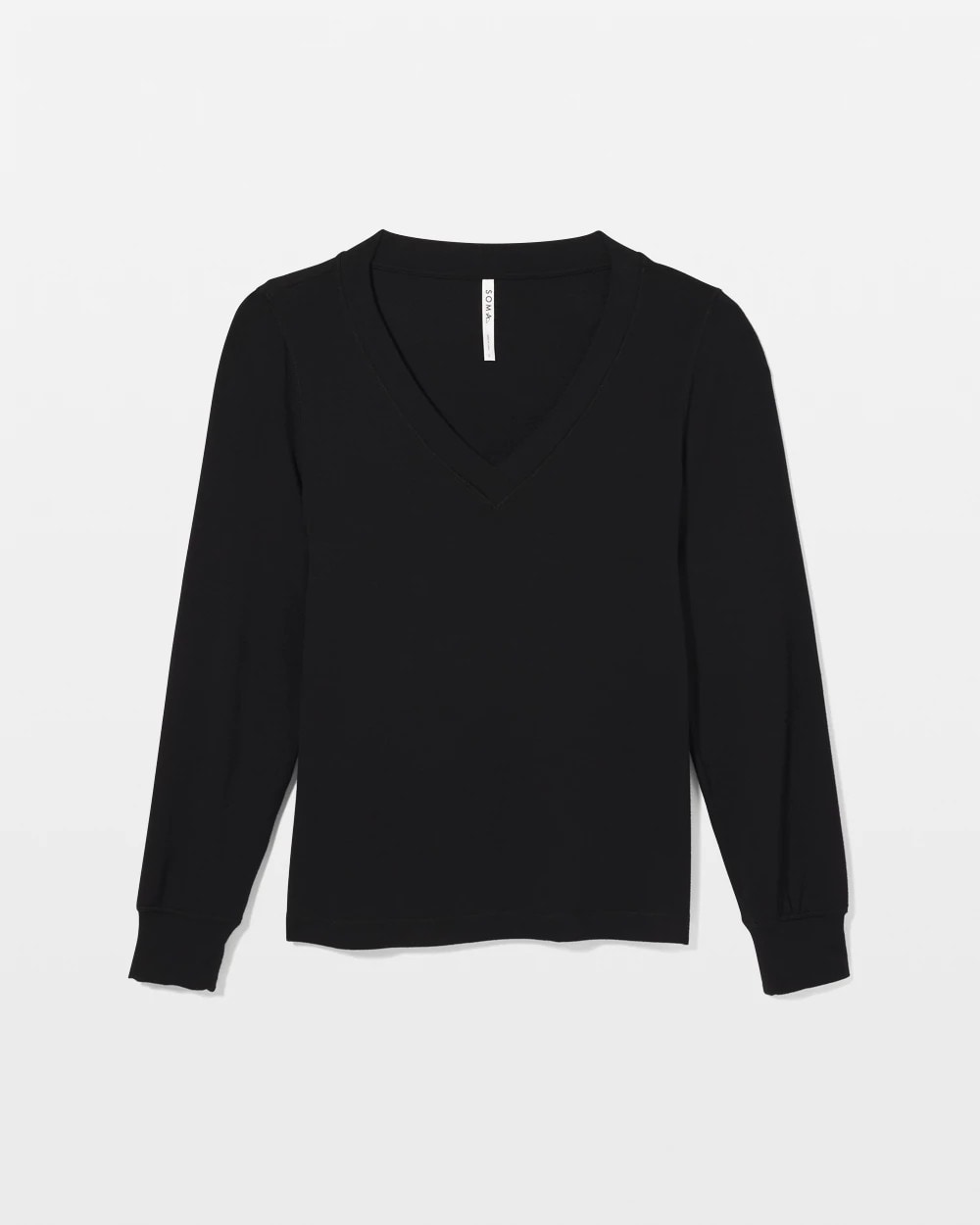 BLACK - Long-Sleeve V-Neck Pajama Top | Soma