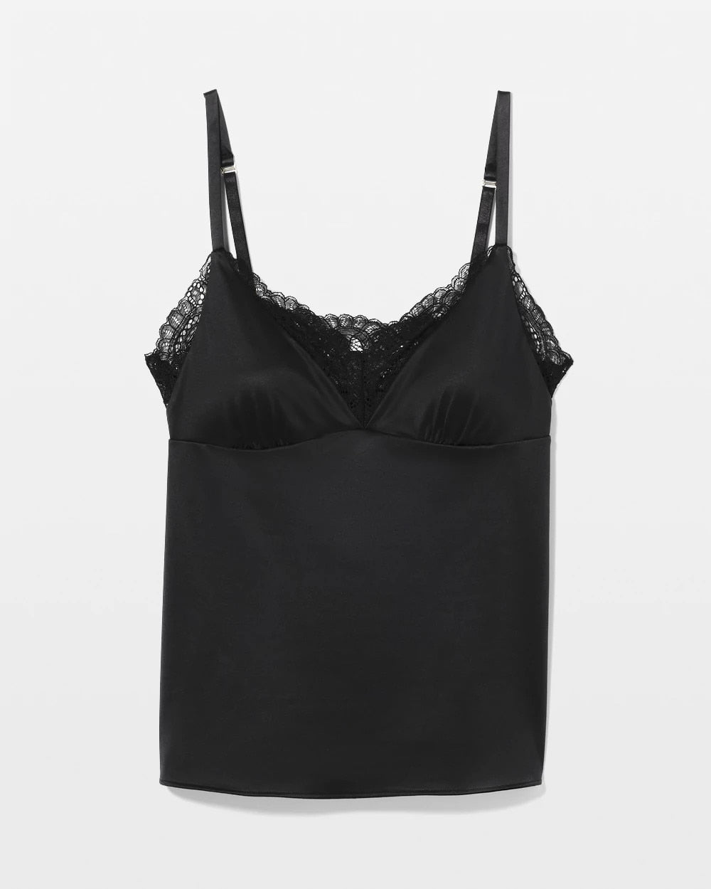 BLACK - Lace-Trim Pajama Cami | Soma