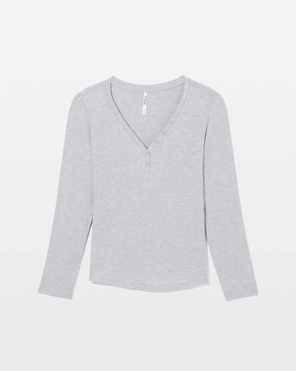 HEATHER OPAL GRAY - Long-Sleeve Pajama Henley | Soma
