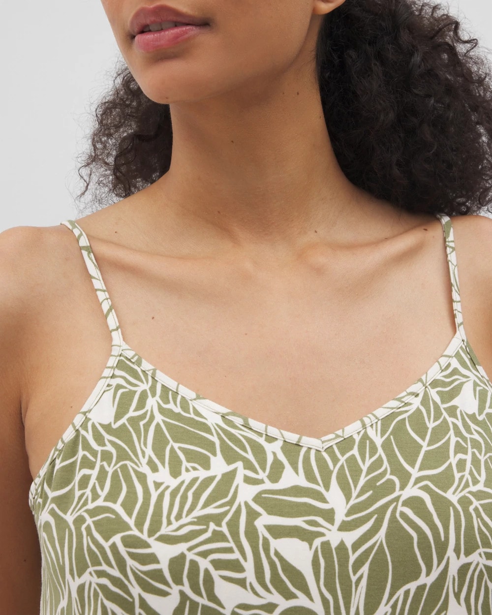 PALMTASTIC VETIVER/CHAMP - V-Neck Pajama Cami | Soma