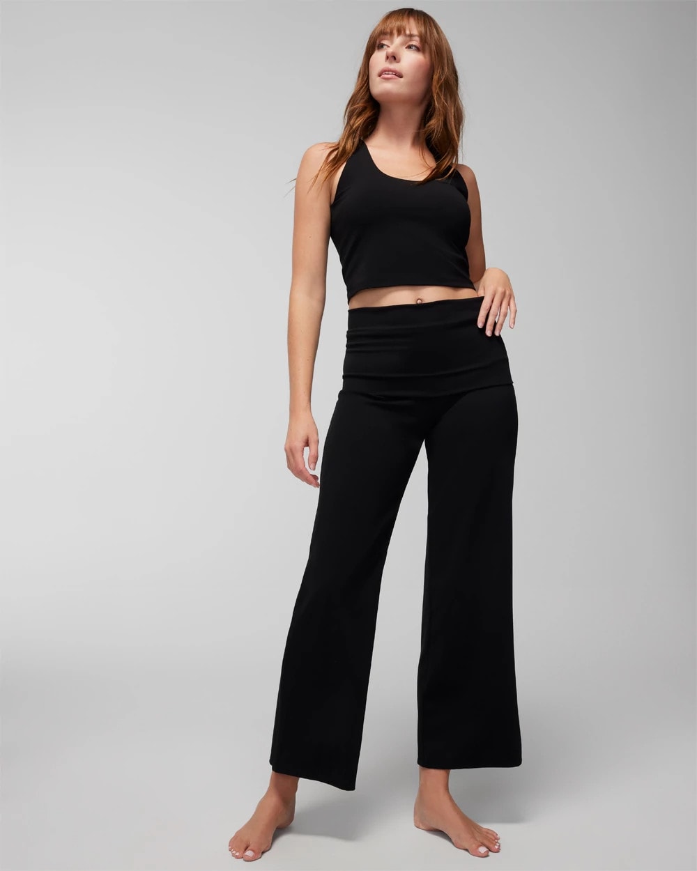 BLACK - 24/7 Fold-Over High-Waisted Bottoms | Soma