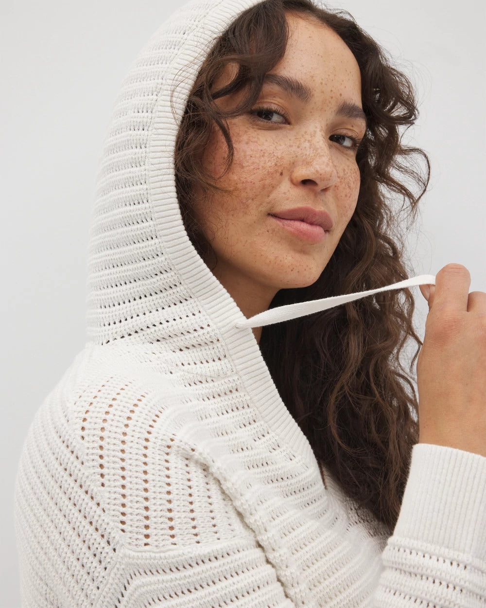 SALT MIST - Cotton Open Stitch Hoodie | Soma