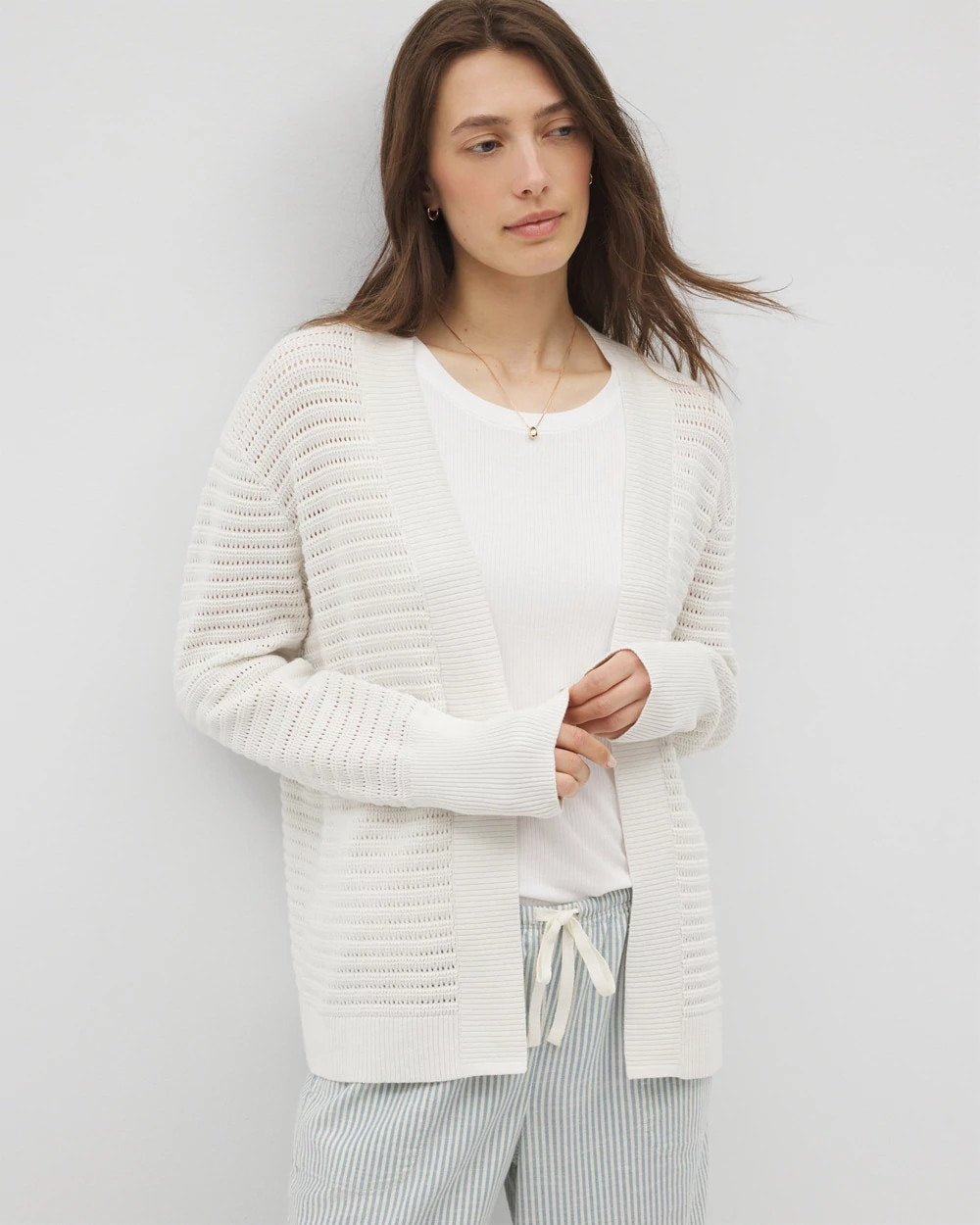 SALT MIST - Cotton Open Stitch Cardigan | Soma