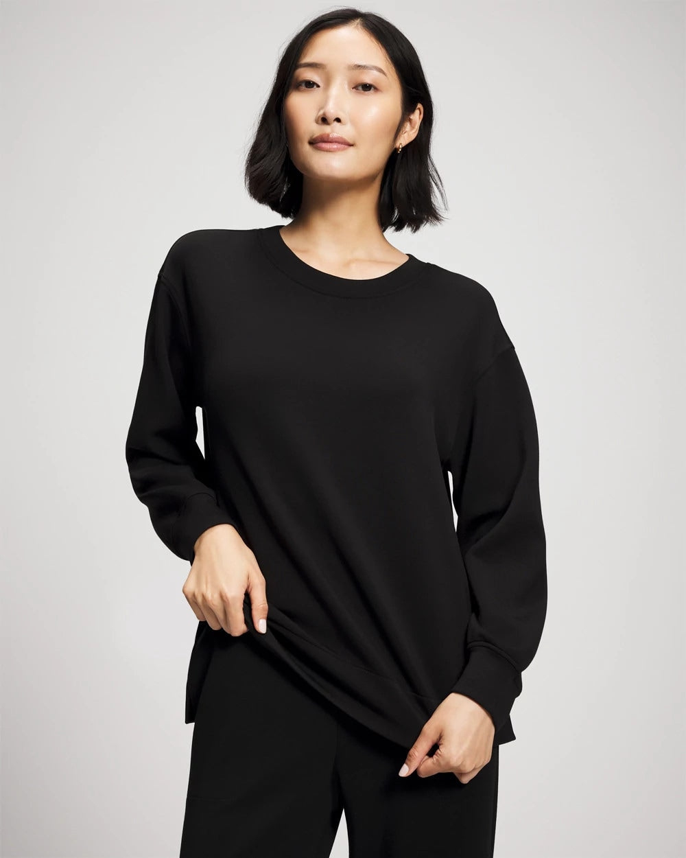 BLACK - Modern Modal Crewneck Sweatshirt | Soma