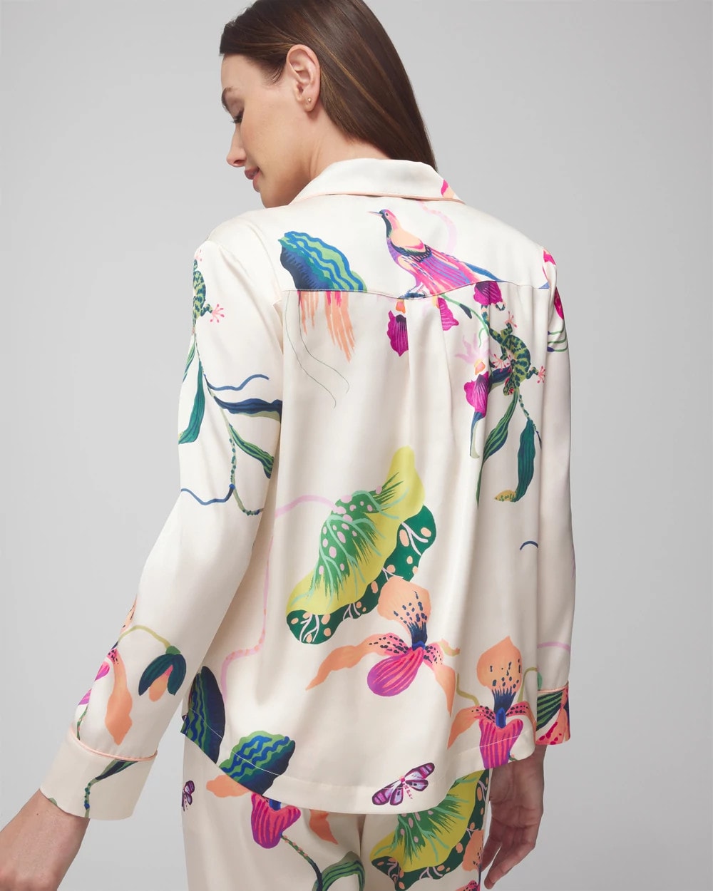 PARADISE SOIREE WHITE SK - Long-Sleeve Notch Collar Pajama Top | Soma