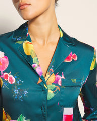 GETTIN FIGGY WITH IT TEAL - Long-Sleeve Notch Collar Pajama Top | Soma