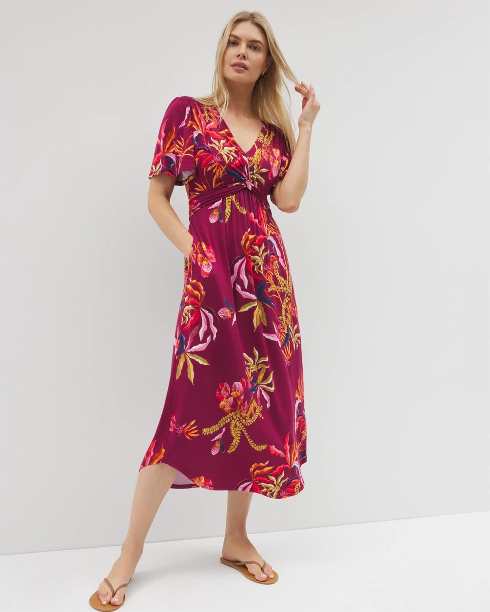 SUNRISE FLORA RED BEAUTY - Pamilla Midi Bra Dress | Soma